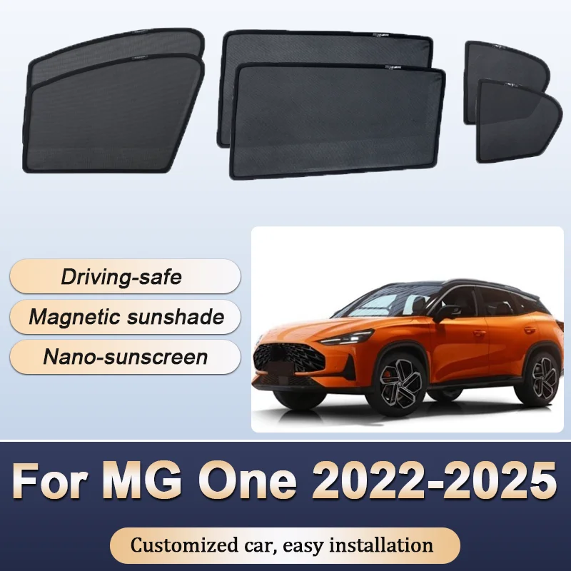 

Sun Shades For MG One 2022 2023 2024 2025 Sunshades Magnetic Heat insulation Mesh Window Curtains Visors Car Accessories