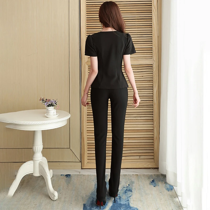 New Beauty Salon Esthetic Uniform Sauna Spa Massage Technician Overalls Hotel Club Front Desk Work Clothes for Women Pants Suit