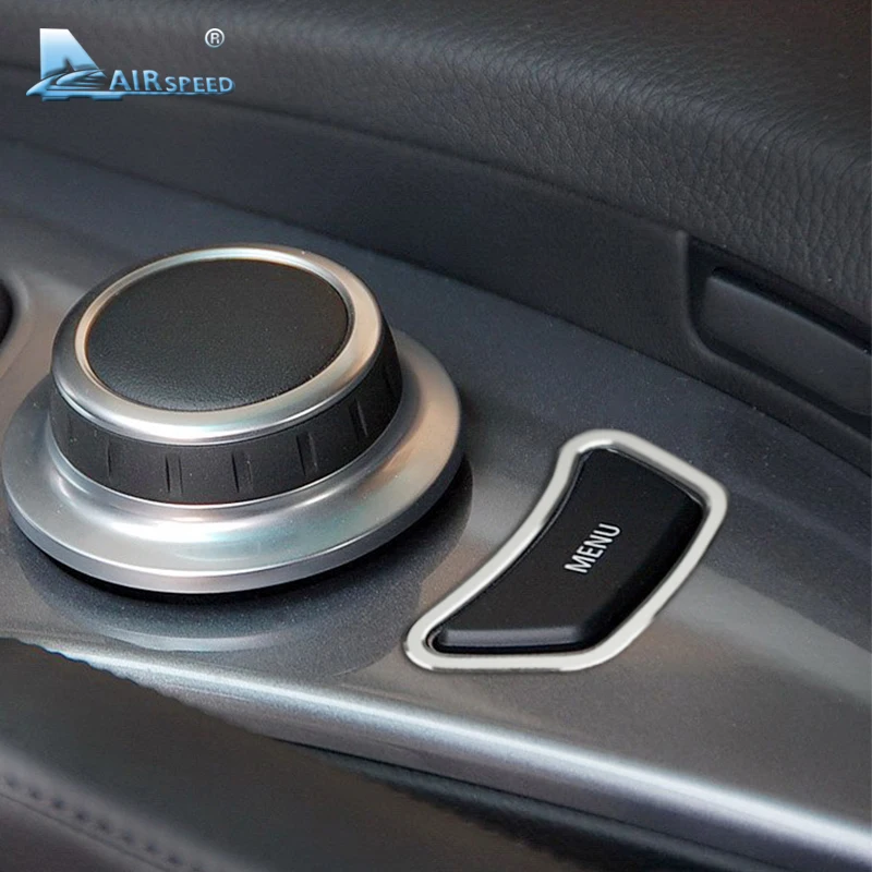 Airspeed for BMW 5 Series E60 Interior Accessories Center Console MENU Button Frame Trim Cover Decorative Stickers Car-styling