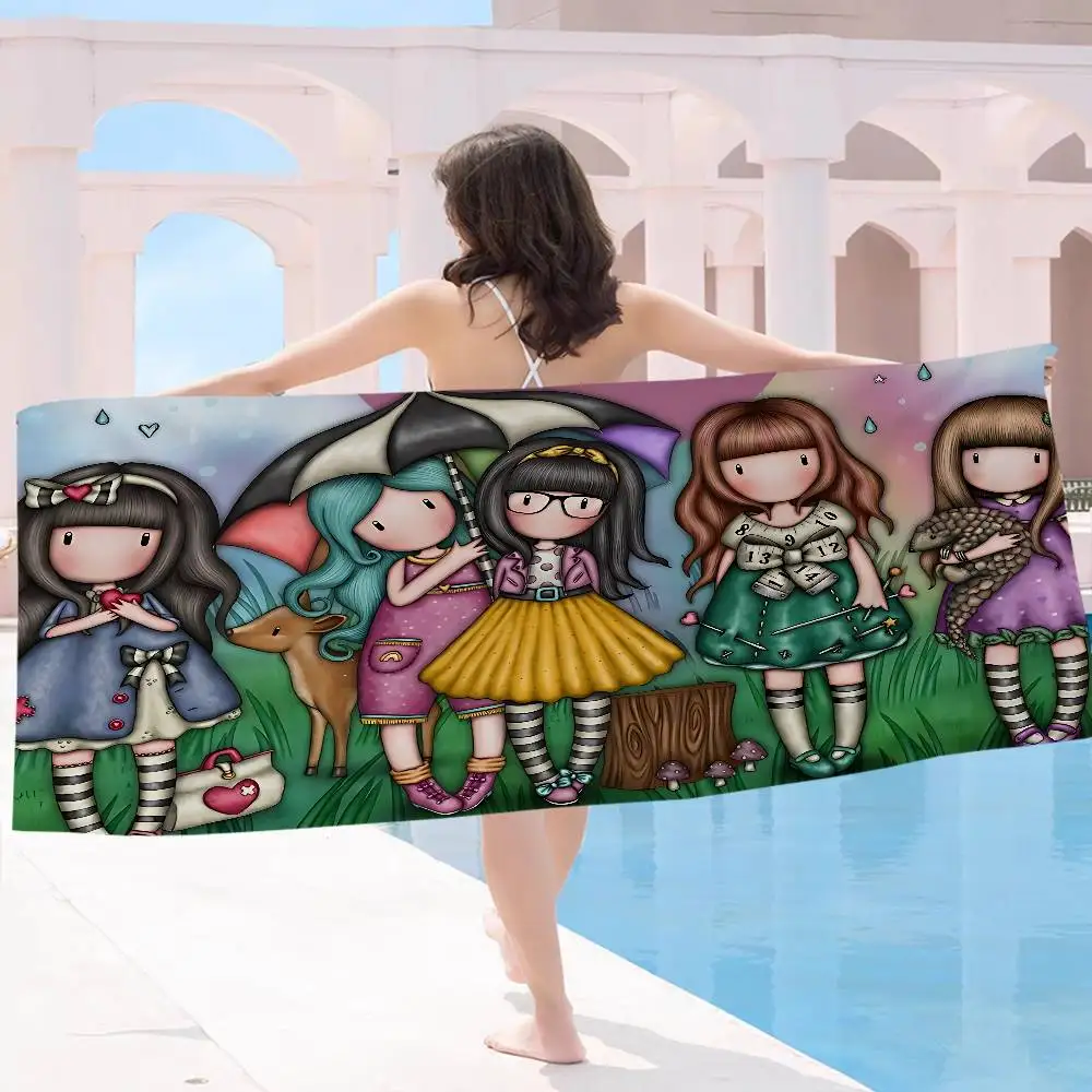 Cute Gorjusses Cartoon S-Santoro Big Microfiber Beach Towels Quick Dry Towel Sand Beach Pool Towel for Travel Swim Pool Yoga