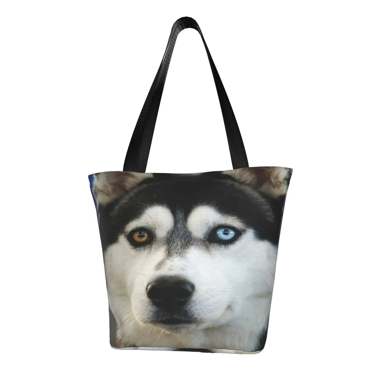 Siberian Husky Casual Shoulder Tote Shopping Bag Lightweight Simple Generous For Travelling Christmas Present