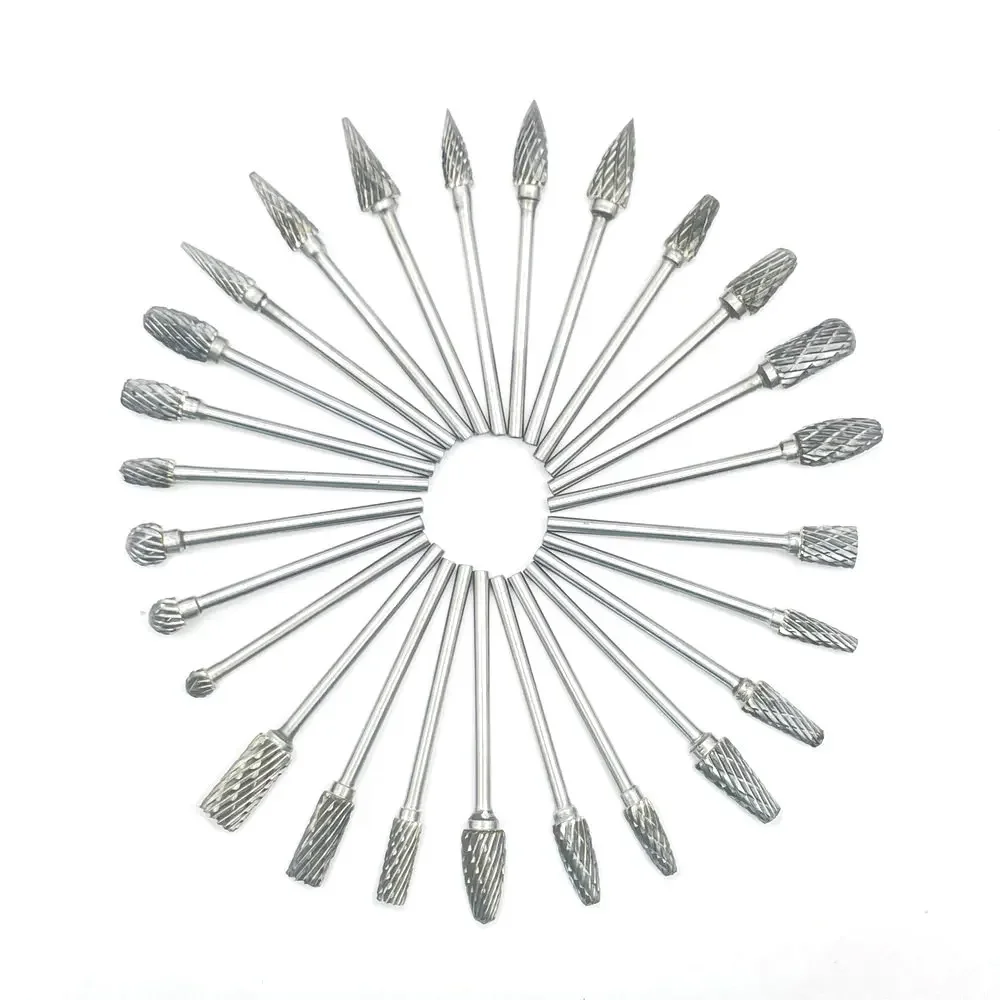 2.35mm Shank Tungsten Steel Carbide Bur Cutter Rotary Tool Bur Double Diamond Cut Rotary Dental Polishing Tools