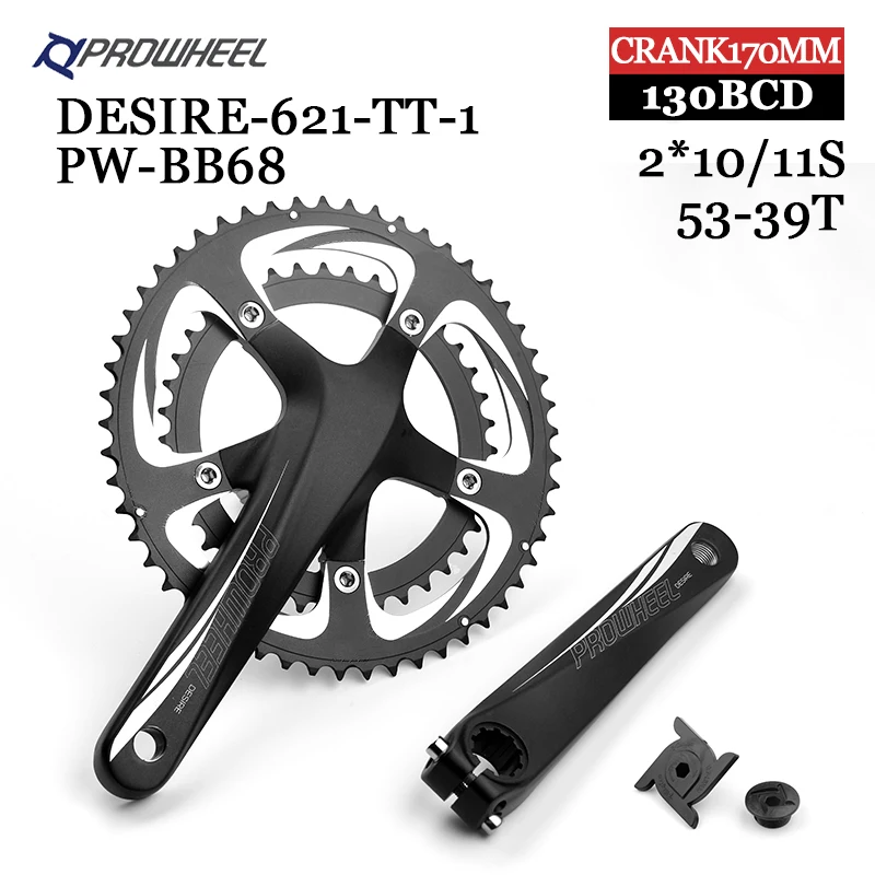 Prowheel-クランクセット,チェーン用,ダブル透かし彫り,170mm,53-39t