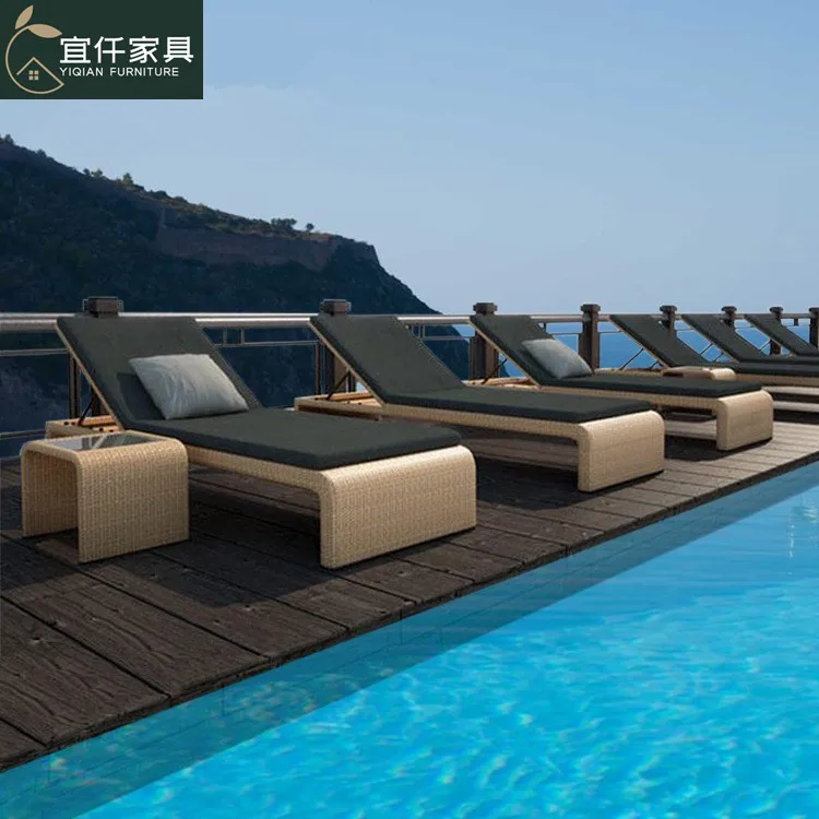 

Outdoor Recliner Patio Balcony Rattan Leisure Bed Beach Chair Swimming Pool Hot Spring Spa Club Rattan Recliner