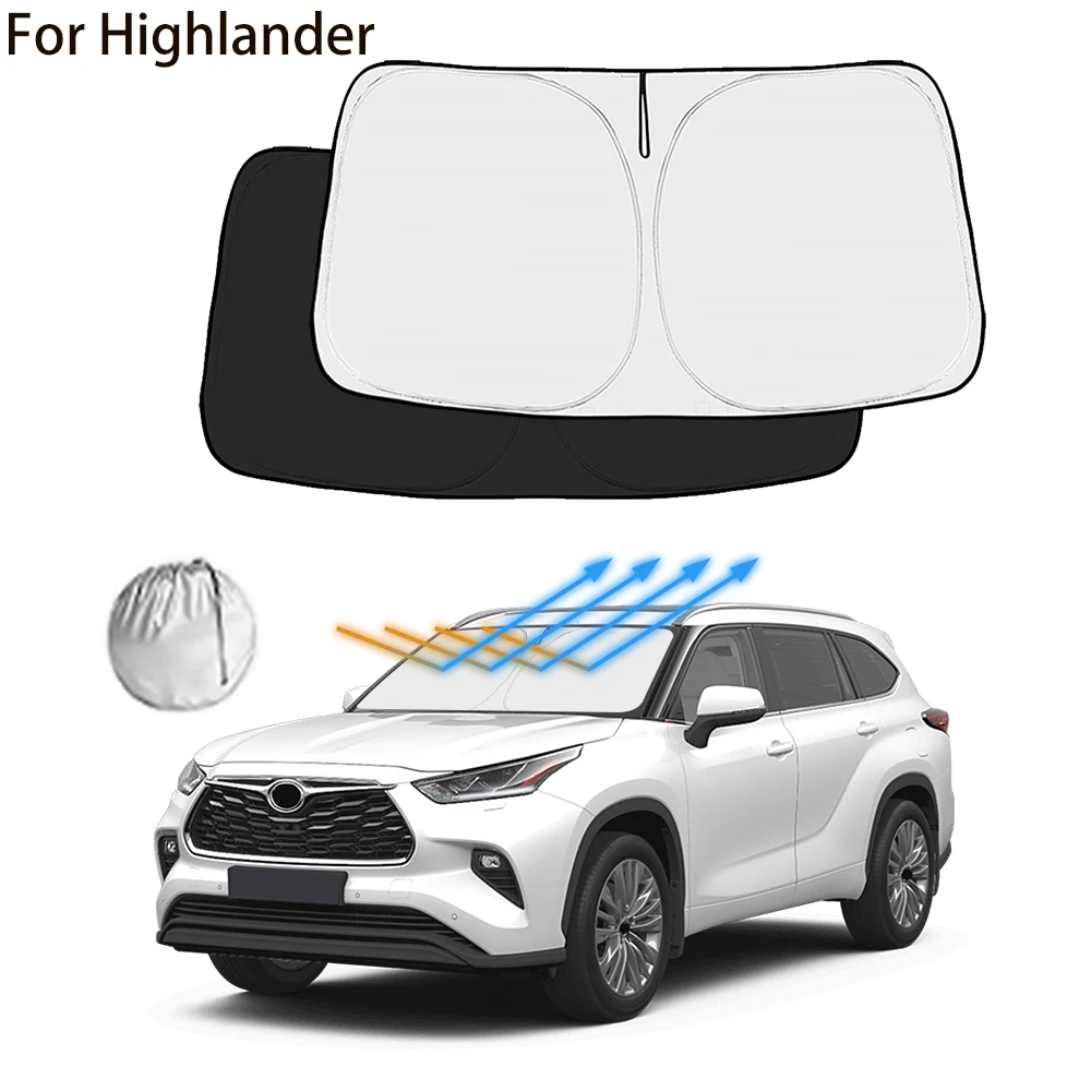 

Для Toyota Highlander 2020 2021 2022 2023 2024 солнцезащитный козырек на лобовое стекло автомобиля, козырек от солнца на переднее окно, внутренняя защита от ультрафиолета