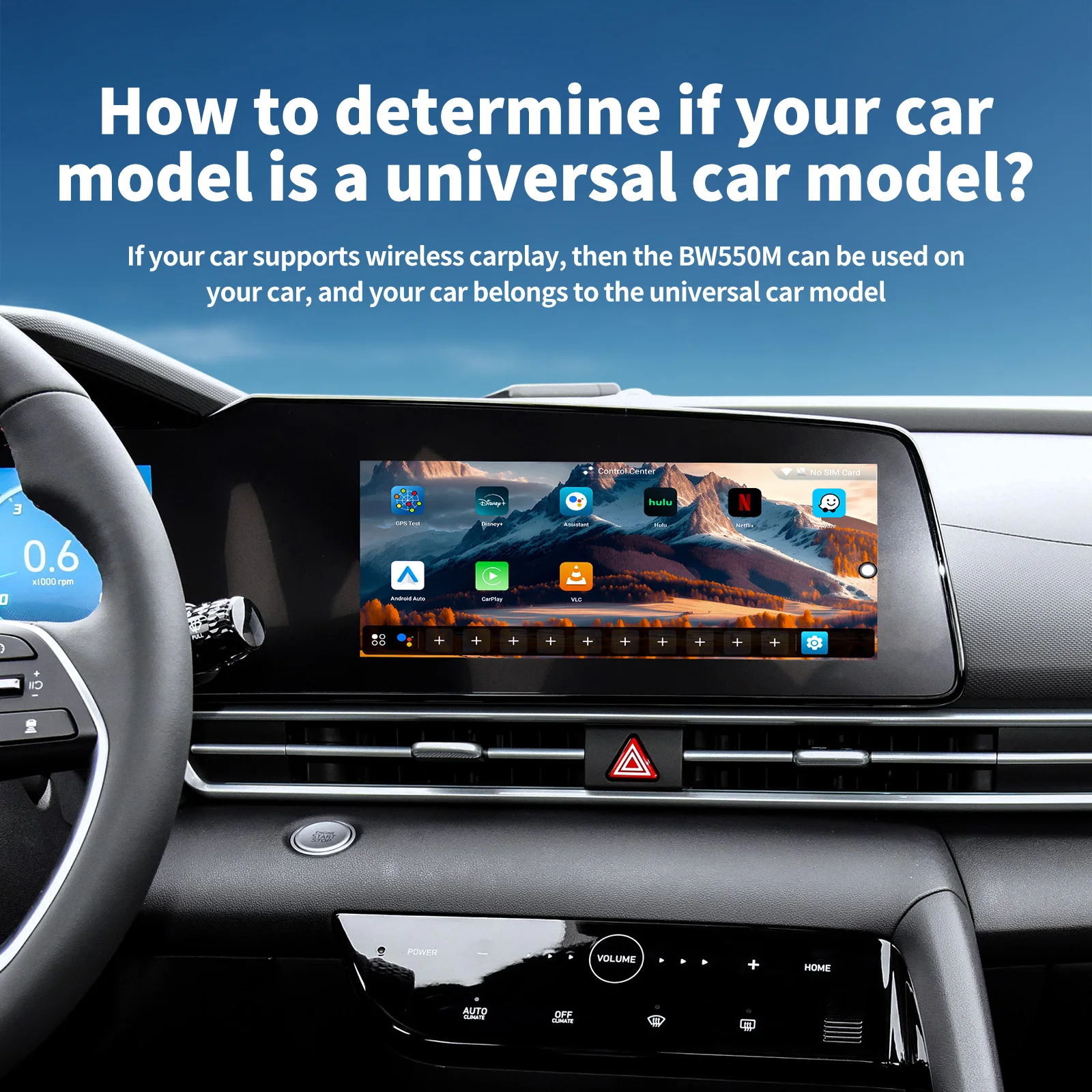 iHeylinkit BW550M Smart Ai Box Android13.0 QCM6125 Wireless CarPlay Adapter Android Auto Unterstützung Google Play Videospiel Software