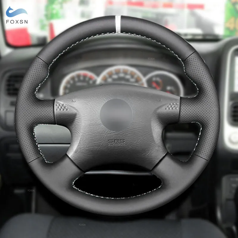 Car Steering Wheel Cover Perforated Leather Trim For Nissan Almera (N16) X-Trail (T30) Primera (P12)Terrano 2 Pathfinder Paladin