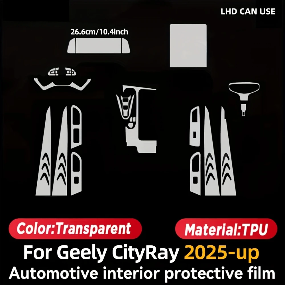 

Suitable for Geely CITYRAY 2025 Full Vehicle Complete Invisible Interior Film, TPU Material, Scratch-Resistant & Waterproof