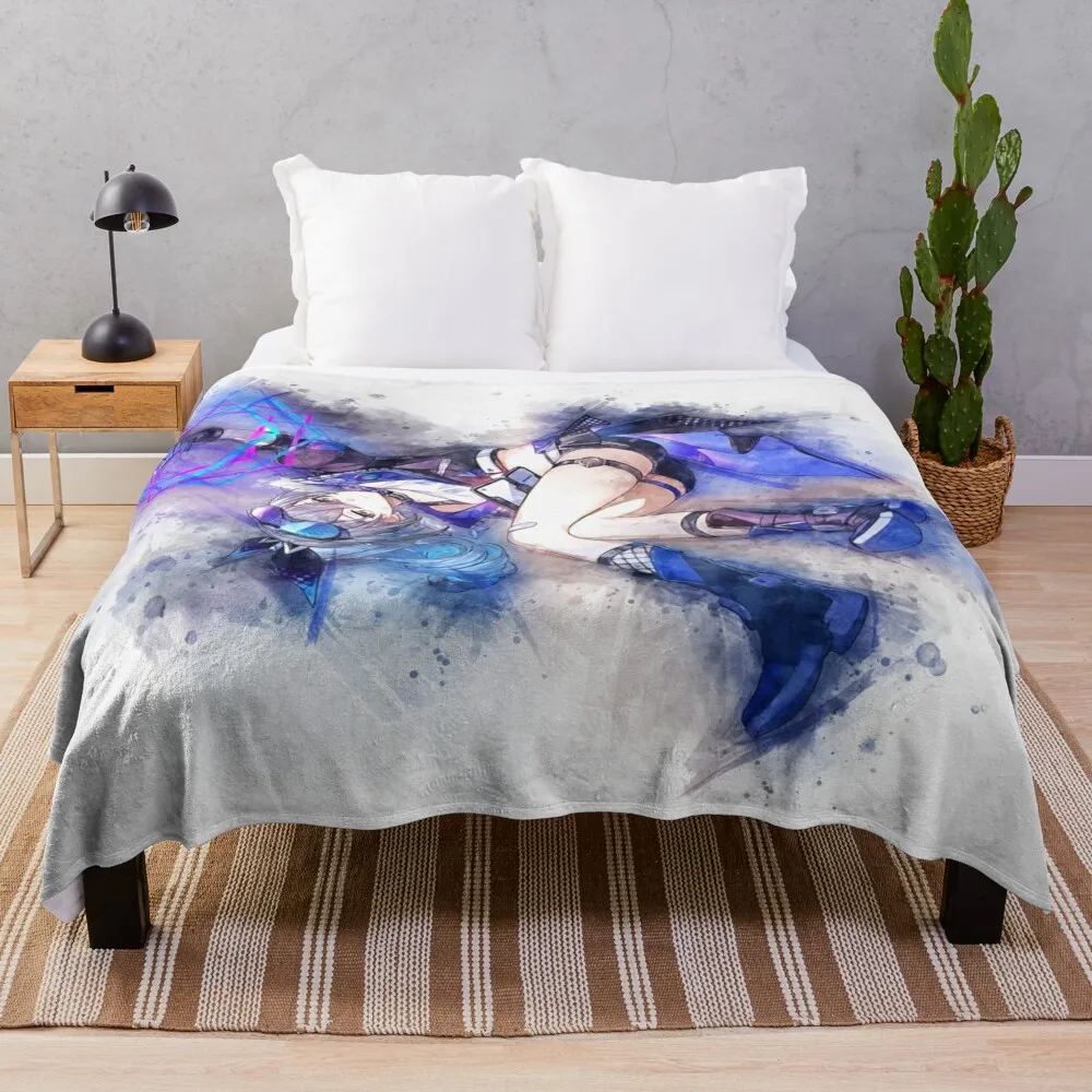 

Silver Wolf - Honkai Star Rail (Watercolor) Throw Blanket Warm Plaid Summer Beddings Blankets