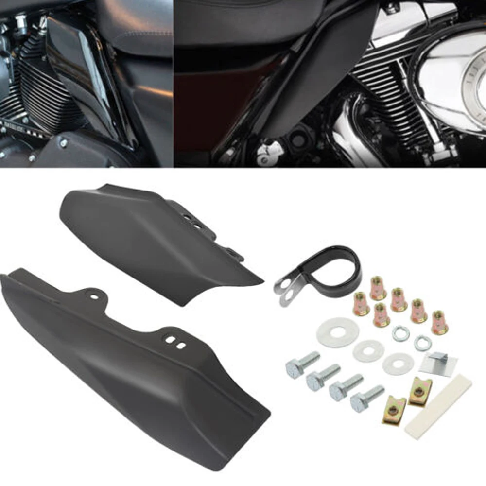 

Matte Black Motorcycle Mid-Frame Air Deflector Under Seat Engine For Harley Touring Street Electra Glide Road King 2001-2008