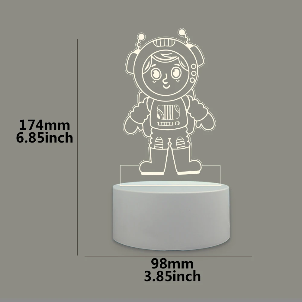 Astronauta 3D Night Light com Crack, Aniversário Presente