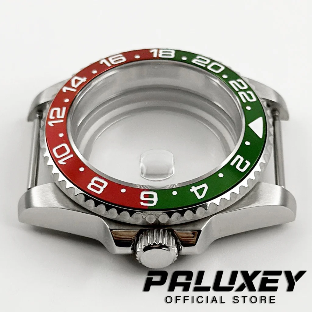 40 مللي متر مقاوم للماء GMT الحافة ل NH34 NH35 NH36 ETA2824 الياقوت الزجاج حركة حاوية من الفولاذ المقاوم للصدأ 28.5 مللي متر الطلب NH35 صندوق ساعة