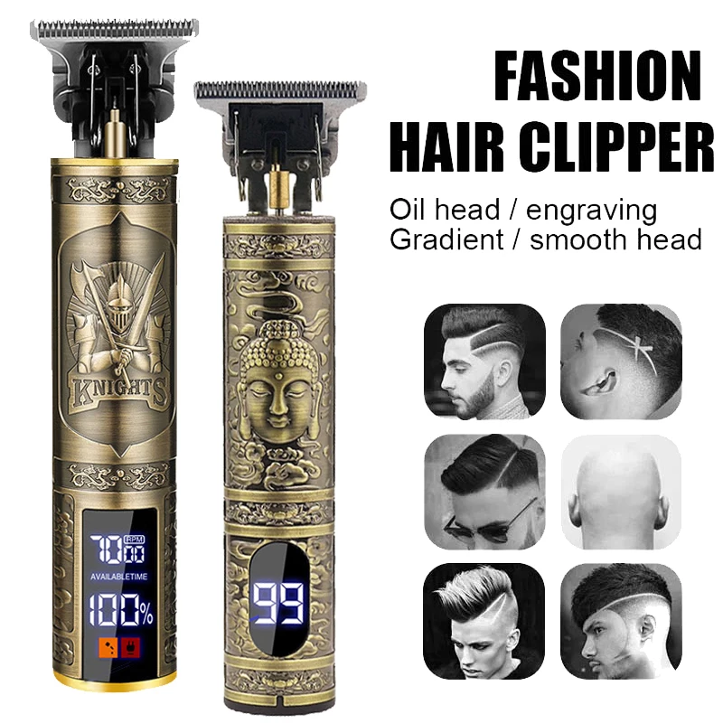 Cortadora de Pelo Vintage T9 2026, Inalámbrica, Eléctrica, Carga Rápida USB, Recortadora Portátil, Afeitadora para Hombres
