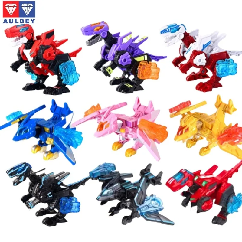 

In Stock AULDEY‌ Genuine Quantum Team Dinosaur Box Series Deformed Square Assembly Mobile Phone Model Collection Holiday Gifts