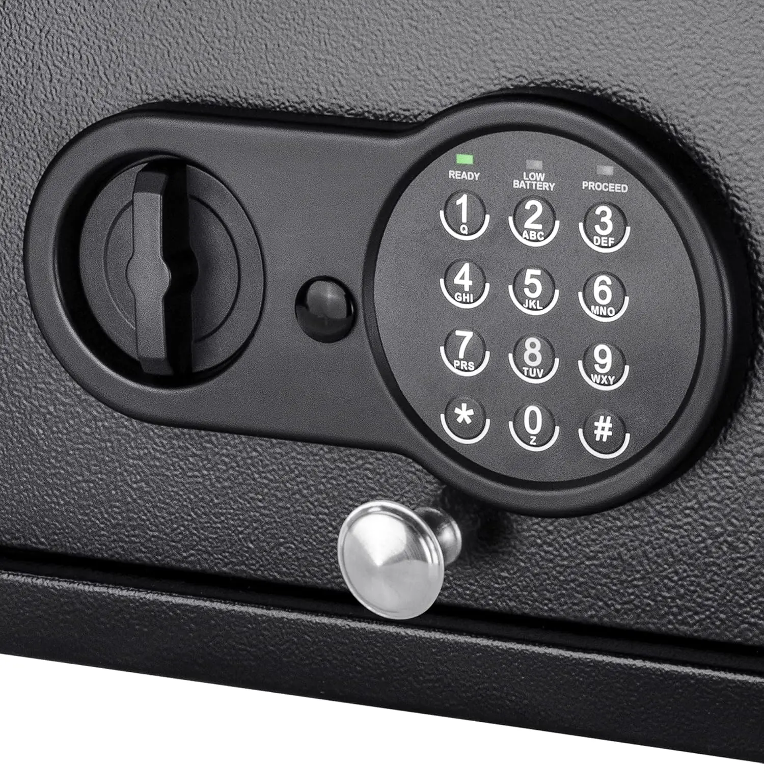 Top Opening Keypad Safe \u2013 Compact Digital Security Box for Home or Office, Solid Steel, Anti-Pry Hinges, 2 Locking Bolts, B