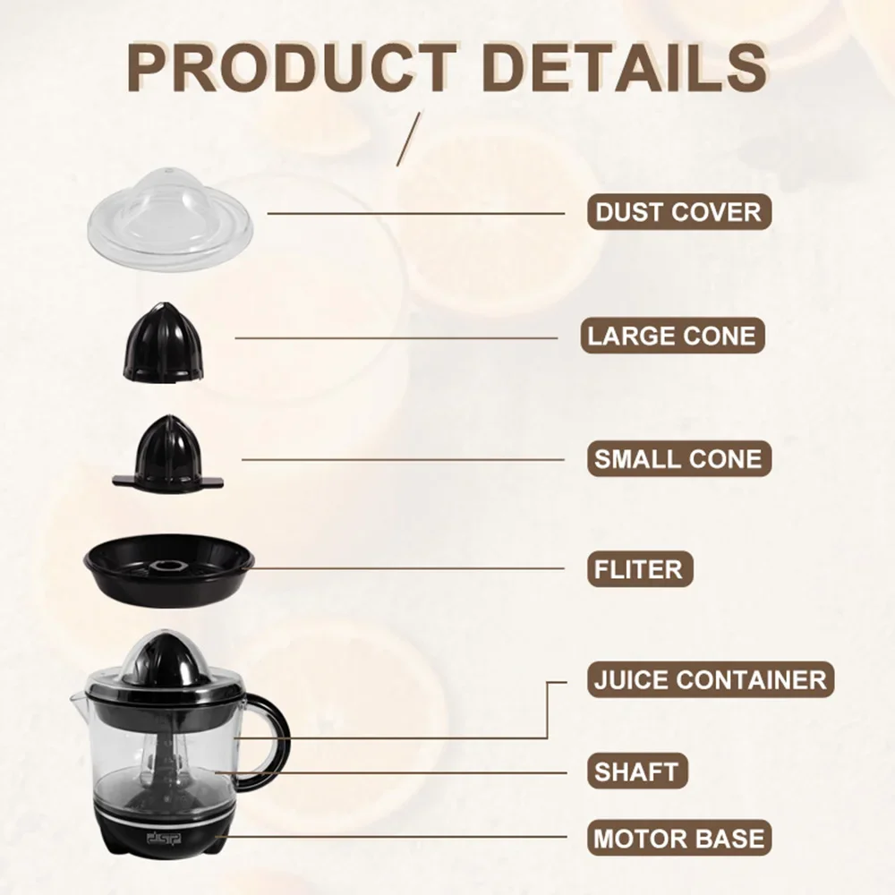 Orange Citrus Juicer Electric Fruit Juicer Portable Food Processing Automatic Fresh Juicing