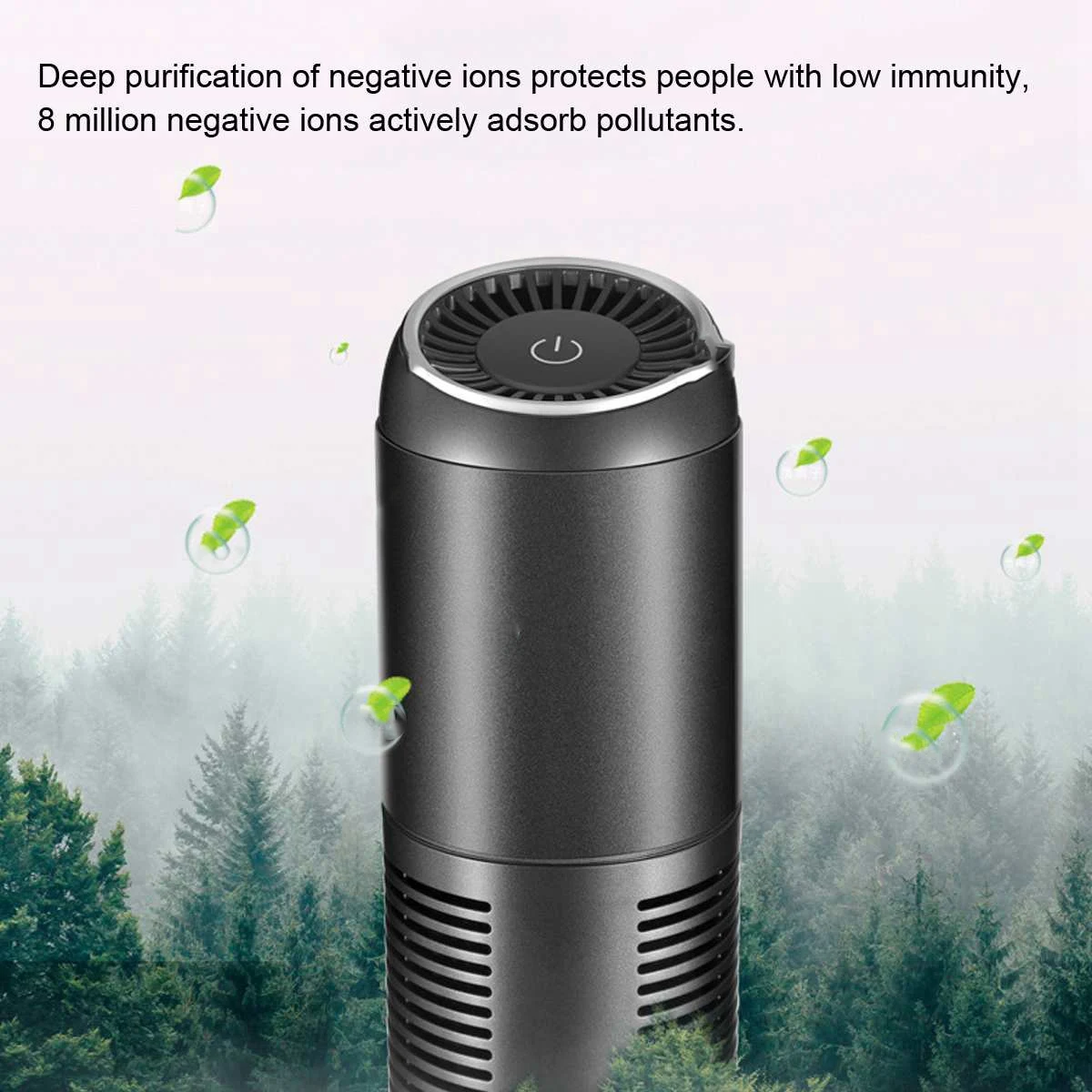 USB Mini Air Purifier for Home Deodorizer Negative Ion Home Car Air Purifier DC5V Air Freshener Humidifier Drak