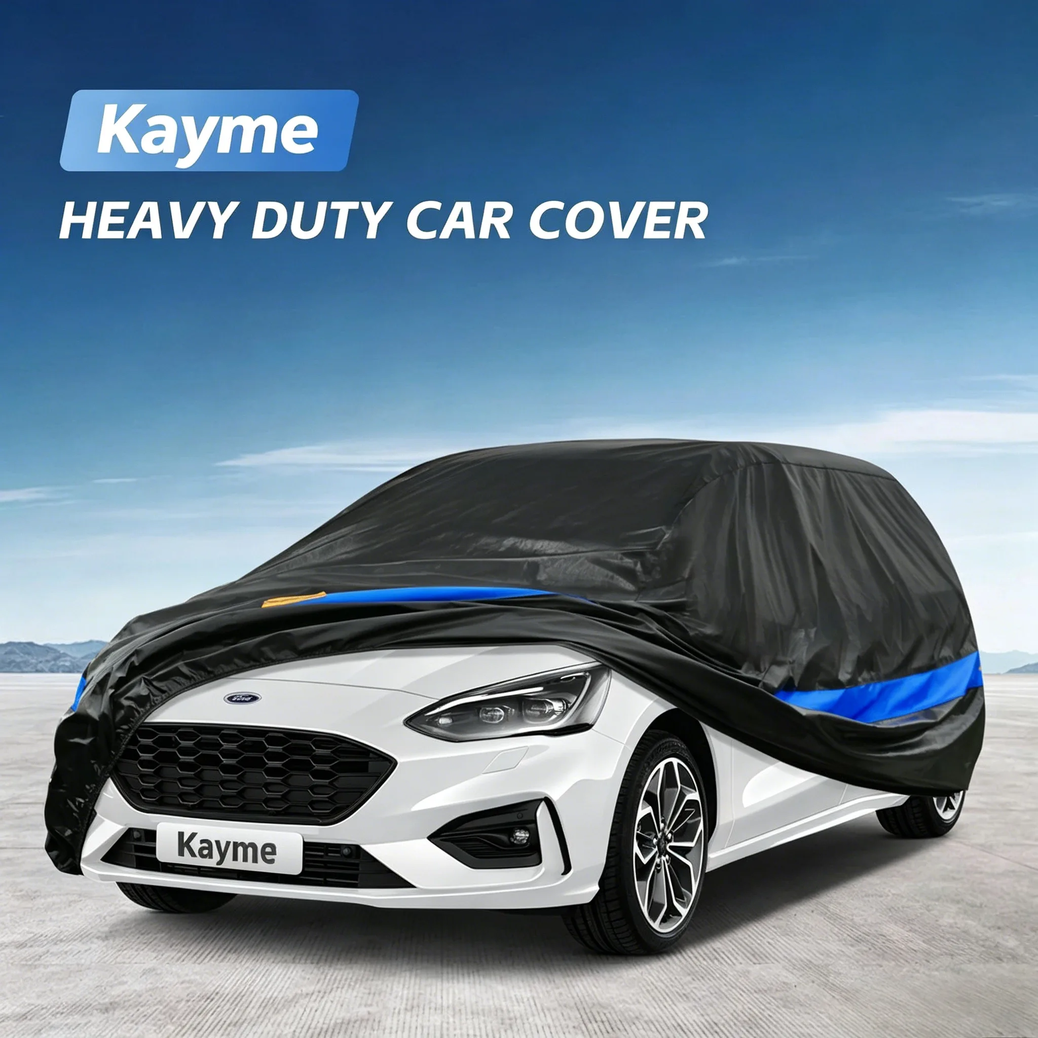

Kayme Full Car Cover Outdoor Waterproof UV Protection All Weather Sun Rain Snow Dust Resistant Fit for Hatchback Sedan SUV Tesla