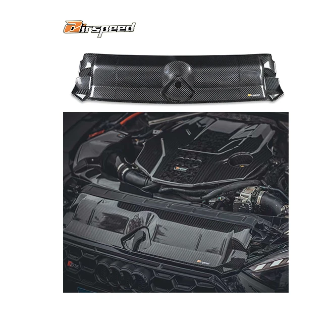 

3K Twill Carbon Weave in Glossy Finish Dry Carbon Fiber Engine Water Tank Cover for AUDI A5/S5 B9 2.0T 3.0T