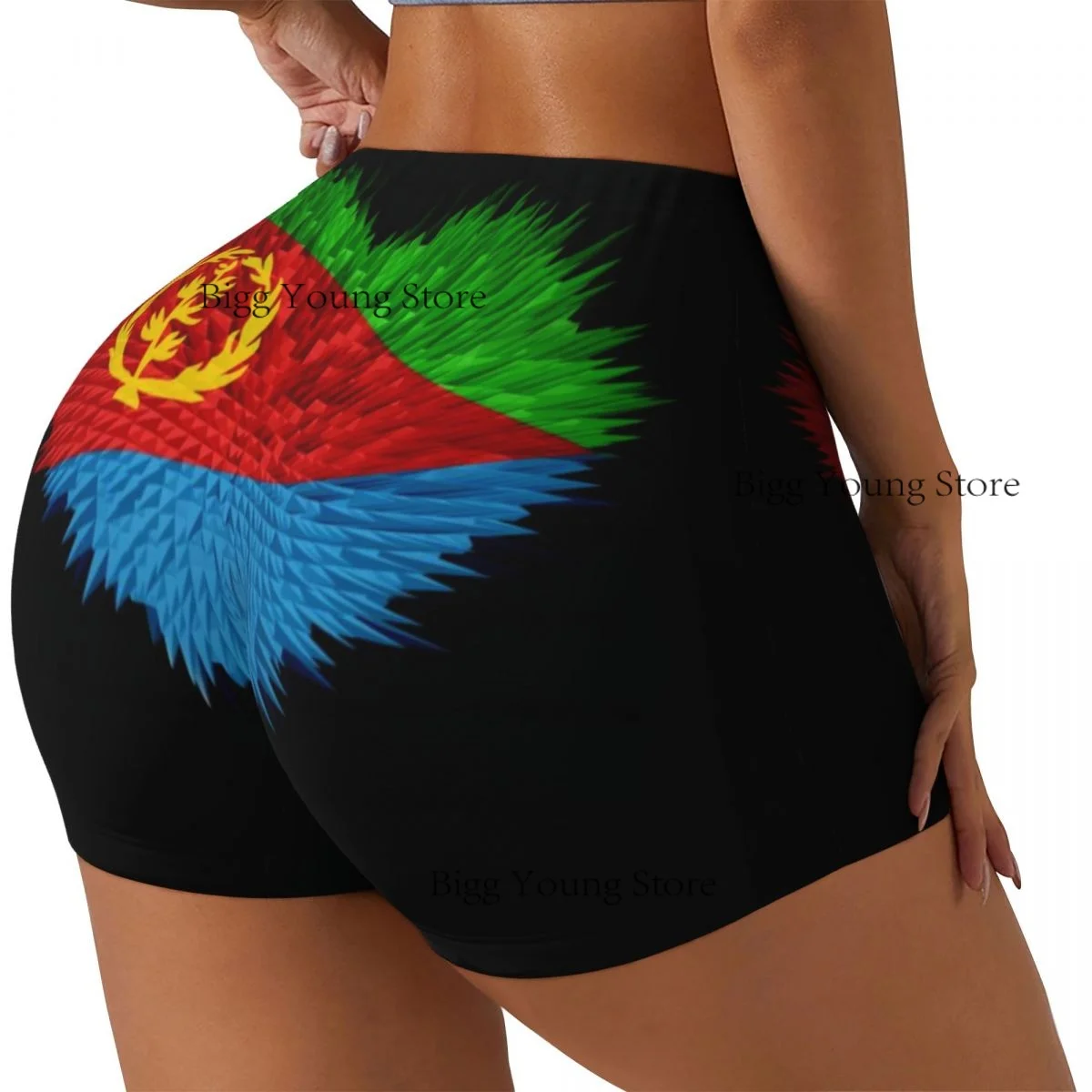 Womens Clothes Booty Shorts Gym Push Up Short Elasticity Scrunch Butt Running Shorts Eritrea Flag Training Shorts