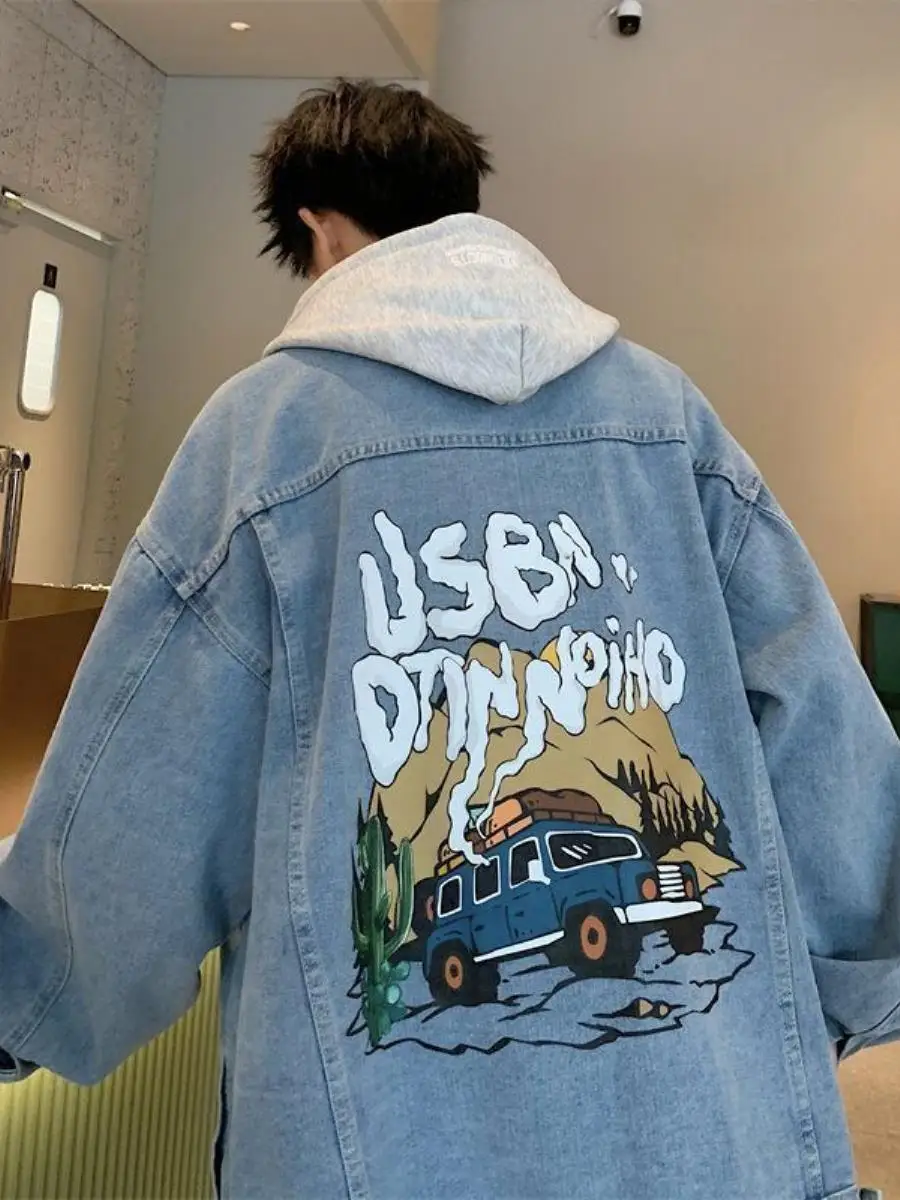 

Trendy Spring Autumn Men's Denim Jaet 2026 New Sle Cool High School Junior High Student Brand Jaet Loose Fit 3D