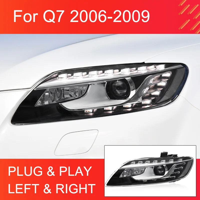 

1 Pair LED Upgrade Headlight for Audi Q7 2006-2009 Headlights Plug and Play with Full LED Upgrade Front Head Lights