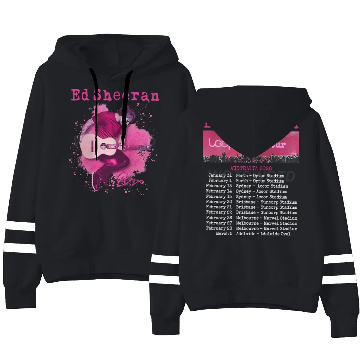 

Vintage Ed Sheeran Loop Tour Concert Hoodies, Women Men Casual Funny Hoody for Fan Gifts, Australian Tour 2026 Singer Hoodie