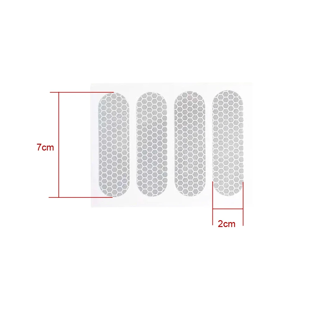8pcs White Motorcycle Helmet Reflective Strips Stickers Motorcycle Reflector Warning Mark Universal Motorcycle Decor Accessories