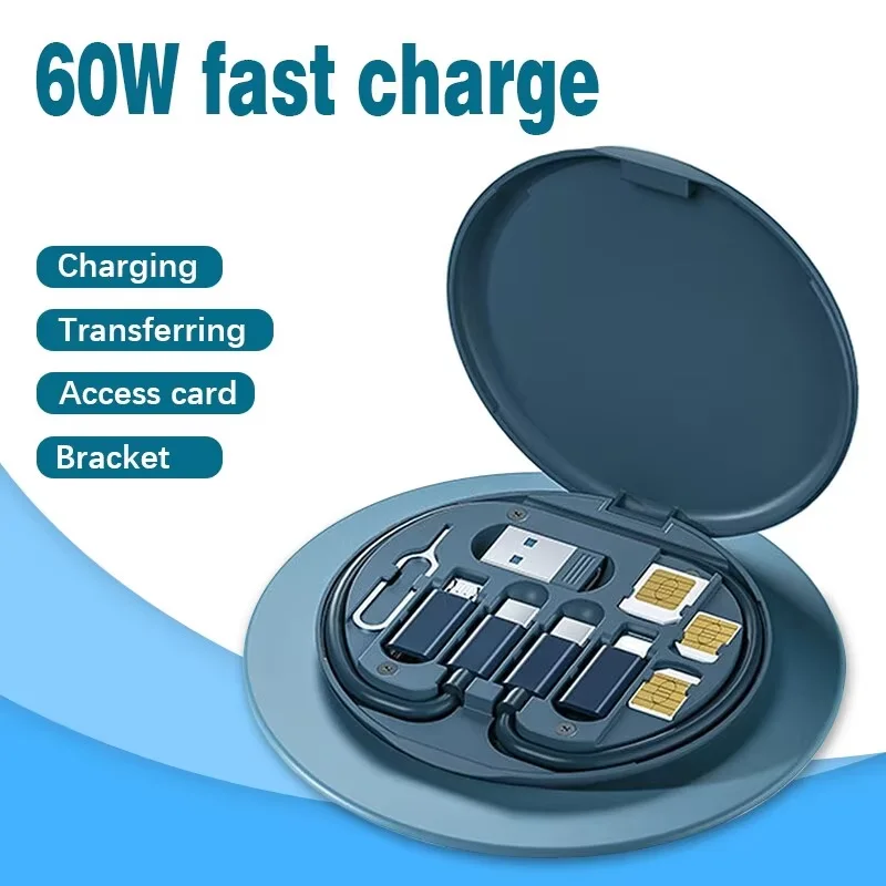Portable Multifunctional Data Cable Storage Box, 60W Fast Charging ...