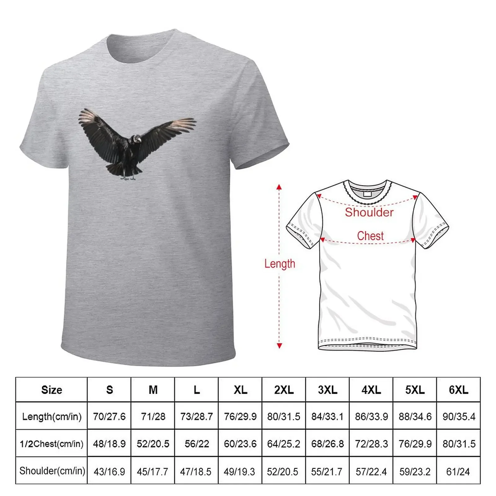 American Black Vulture T-Shirt graphic t shirt vintage man t shirt mens vintage t shirts