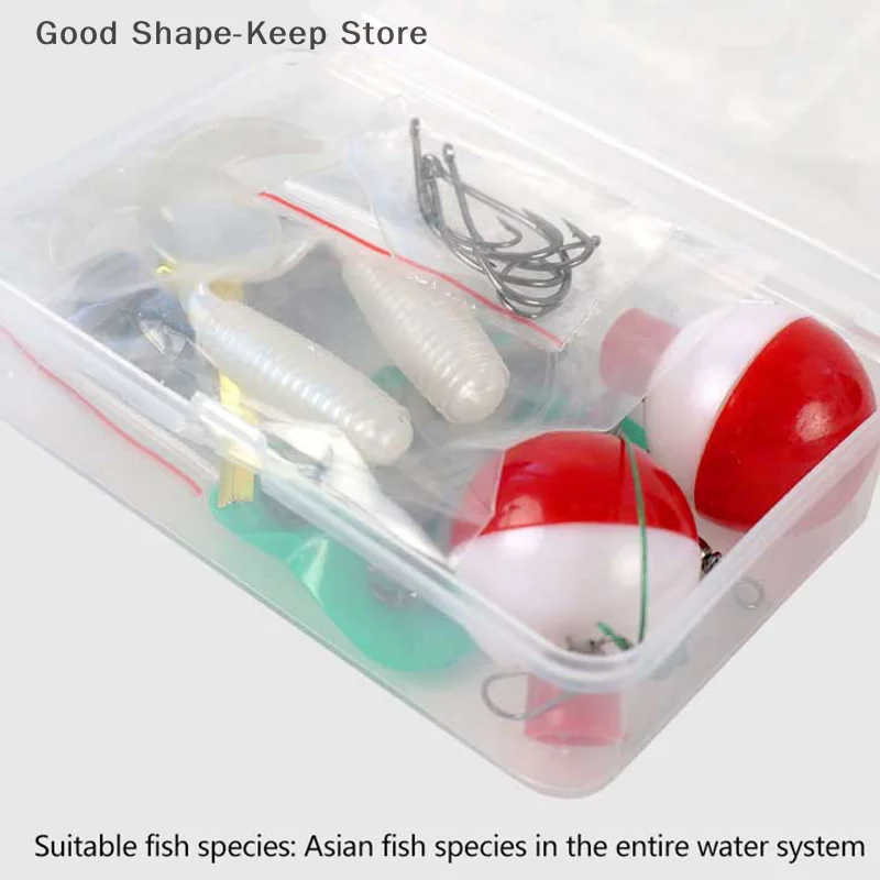 24Pcs Emergency Fishing Kit Portable Mini Tackle Box with Cutters Floats Sinkers for Bass Kayak Fishing Tackle view 5