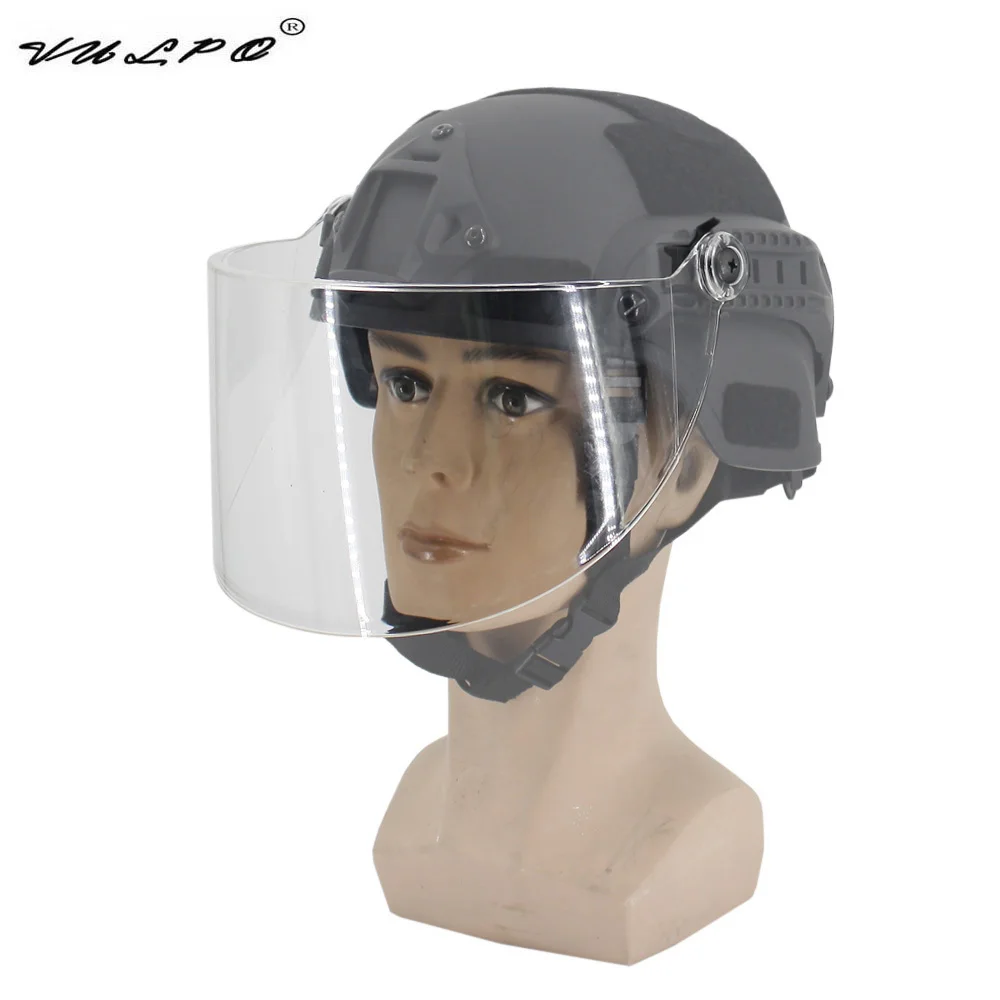 VULPO New Style Lengthen FAST MICH Helmet Flip Goggles Windshield Lens Riot Mask Airsoft Paintball CS Wargame Protection Goggles