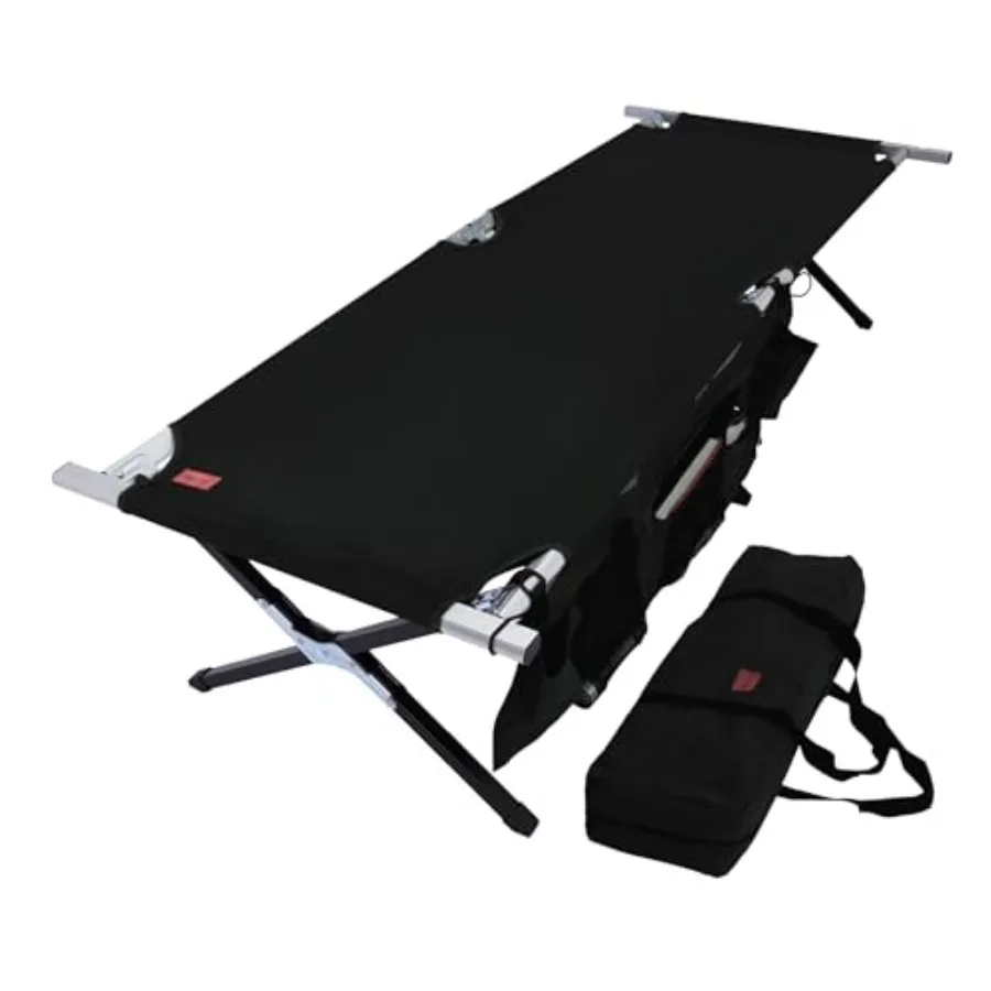 

Camping Cot for Adults - Oversized Camping Cot - Durable Heavy Duty Military Bed - Elevated Foldable Cot and Camp Cots for Adul