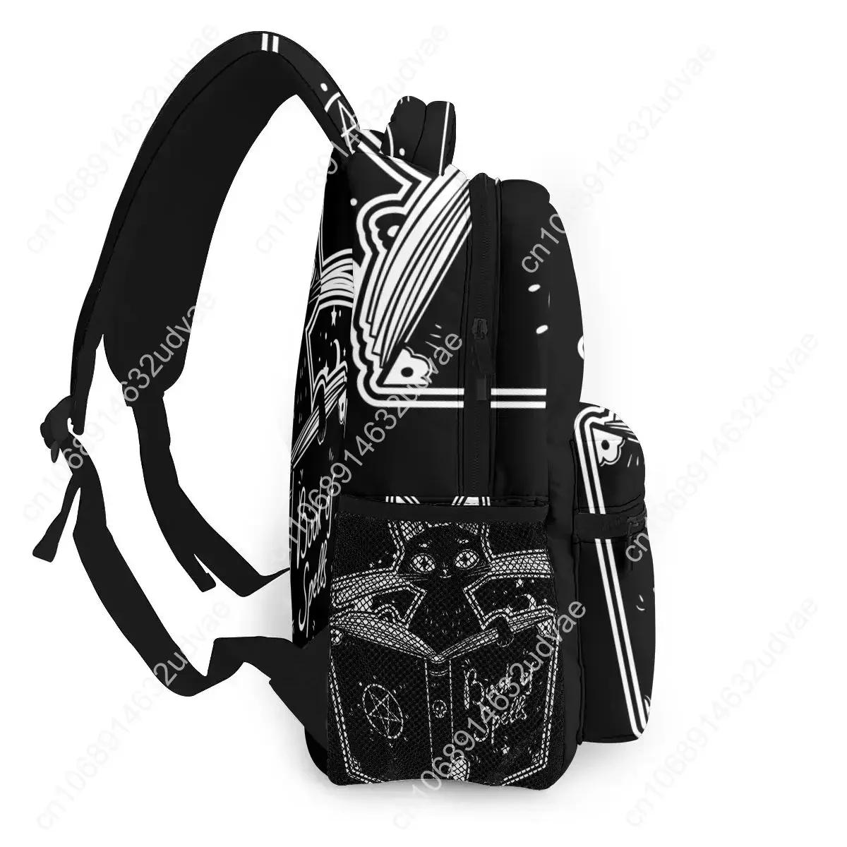 Black Witch's Cat Reading The Book of Dark Magic School Bag Girls Travel Bag Backpack with Multiple Using Women Backpacks