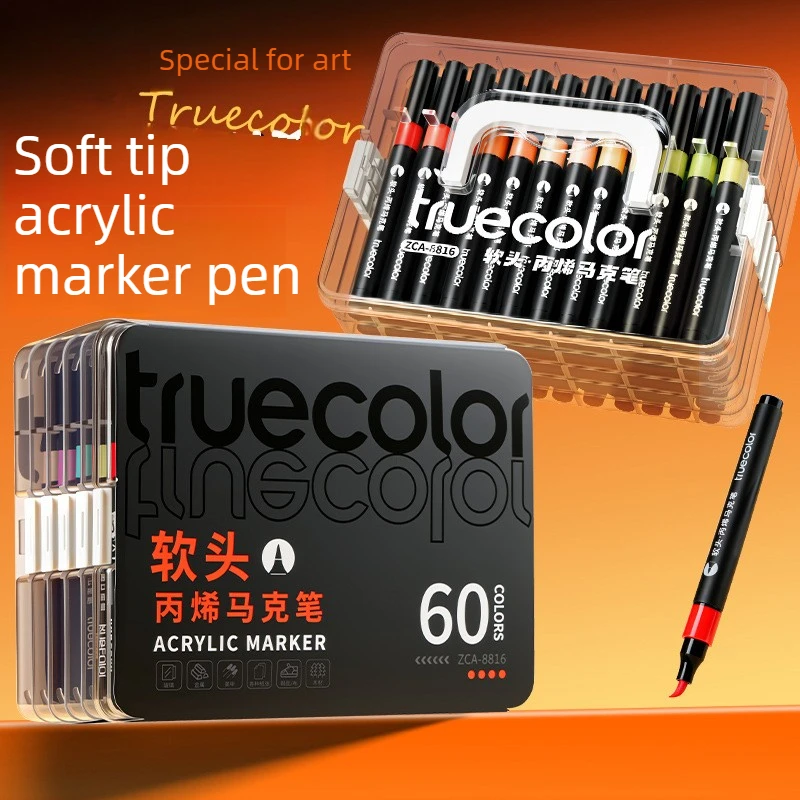 

12 Acrylic Paint Markers Soft Tip Variable Width Quick Dry Waterproof For Sketching On Glass Stone Canvas DIY Gifts