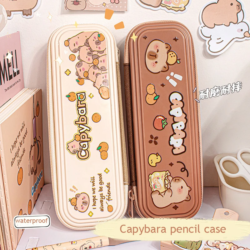 Imagem -05 - Capivara-estojo de Lápis de Grande Capacidade para Meninas Kit Escolar Caixa de Armazenamento de Papelaria Estética Bonito