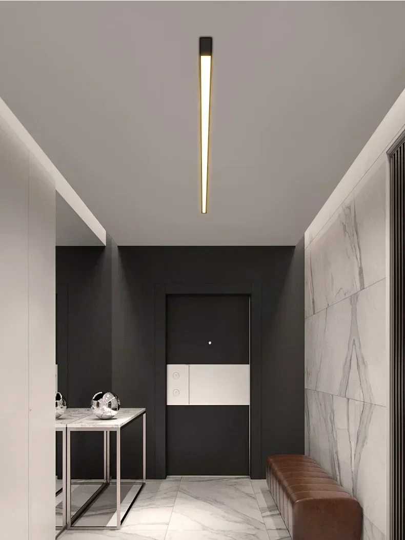 Imagem -06 - Led Superfície Linear Luz de Teto Long Strip Minimalista Preto Lâmpada Varanda Corredor Vestiário Sala de Estar Sala de Jantar