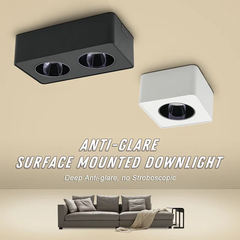 

Скандинавский светодиодный потолочный светильник с регулируемой яркостью 10 Вт, 15 Вт, 20 Вт, 30 Вт, современный антибликовый прожектор для поверхностного монтажа, переменный ток 85-265 В, для гардероба, гостиной