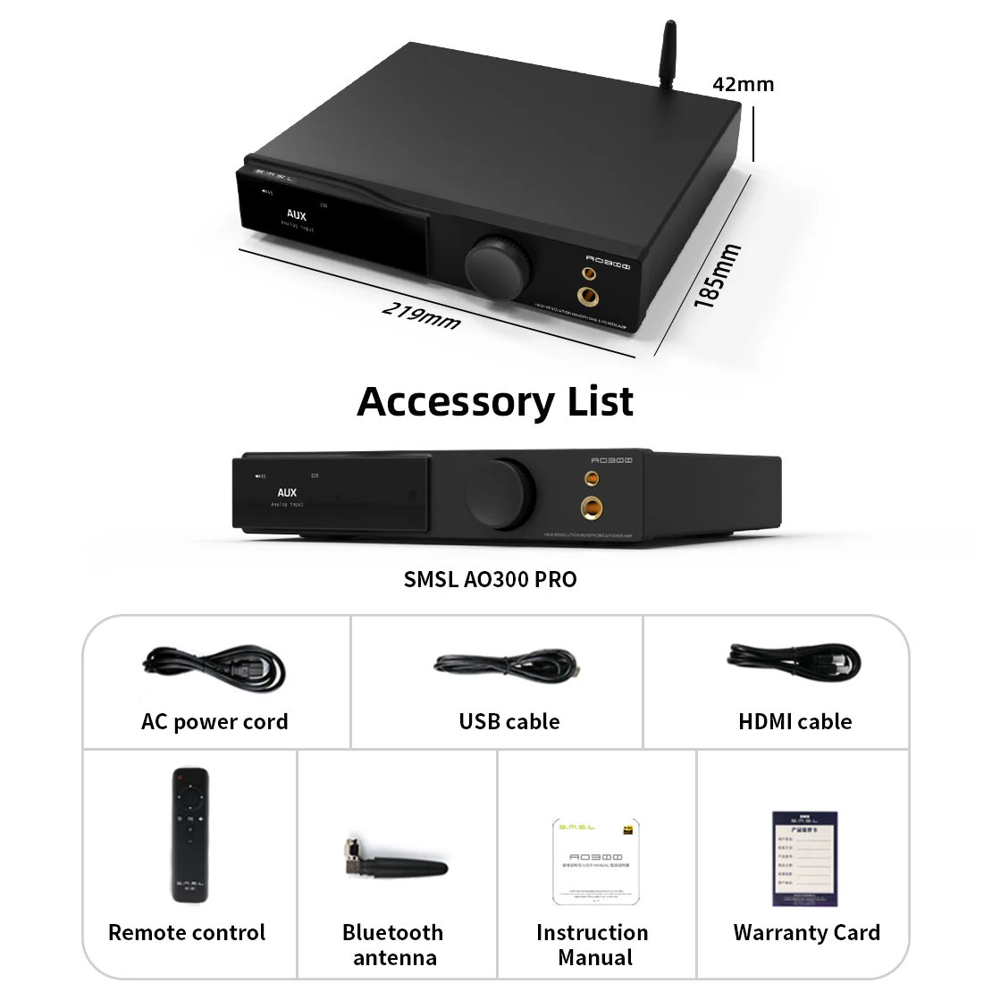 Smsl ao300 pro amplificador de potência fone de ouvido amp