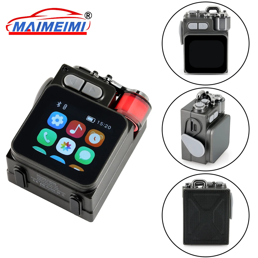 

Wireless Bluetooth-compatible Metal Mechanical Speaker touch screen LED Display Screen Calendar/Alarm Clock/Calculator/Timer