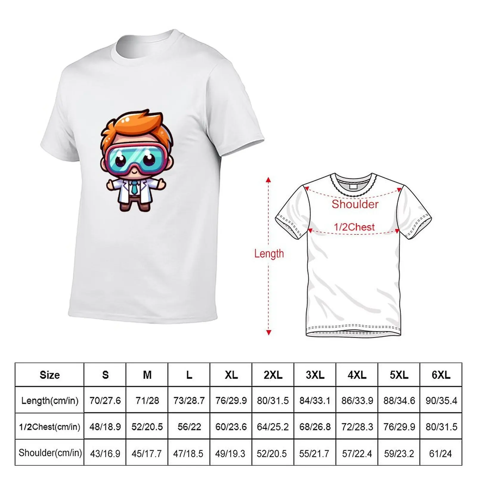 Chibi Kawaii Scientist T-Shirt t shirts designer cotton t shirts man 100% t shirts for man pack white T-shirt
