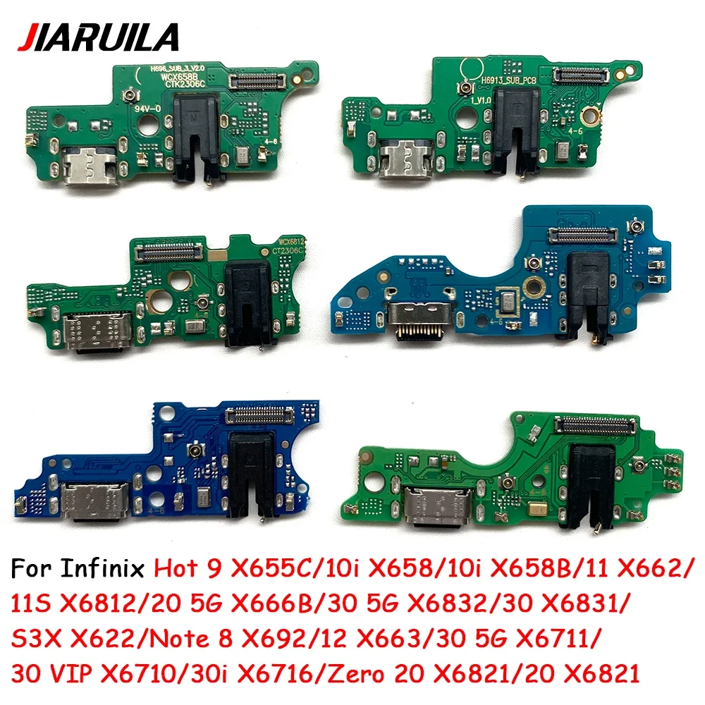 

USB Charging Dock Jack Plug Socket Port Connector Charge Board Flex Cable For Infinix Hot 9 10i 11 11S 20 30 S3X Note 8 Note 12