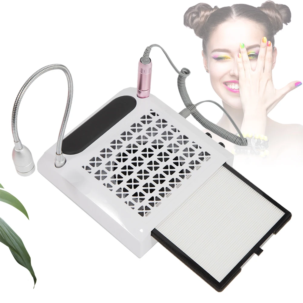 

Машинка для ногтей 4-в-1, профессиональная машина для ногтей, очиститель для лака для ногтей с лампой для отверждения и сборной пыли для ногтей