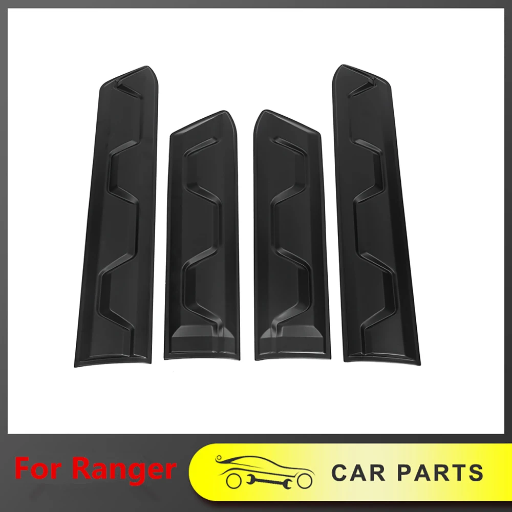 مجموعات غطاء قولبة باب السيارة 4 قطعة ديكور الجسم الخارجي لفورد رينجر 2012-2021 T6 T7 T8 ABS ملحقات سوداء غير لامعة