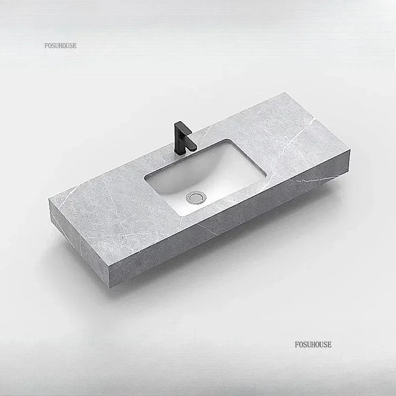 

Rock Slab Ceramic Integrated Bathroom Sinks Countertop Toilet Washbasin Single Basin Hotel Wash Basins Custom Bathroom Sinks EE