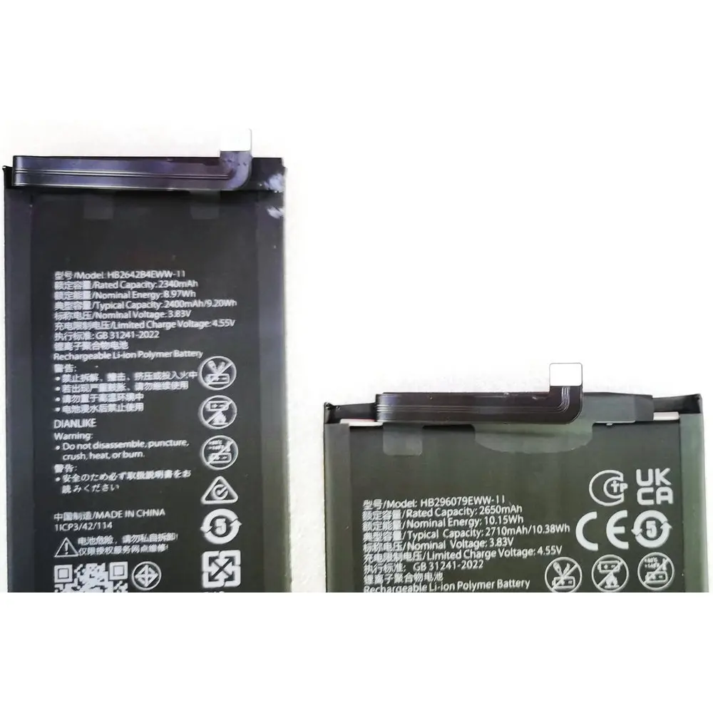 A Pair HB2642B4EWW-11 HB296079EWW-11 High Quality Battery for Huawei Mate X6 Folding Screen Mobile Phone Decryption Without Lock