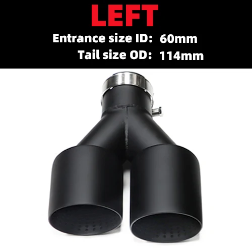 1 Stuks Dubbele Matte Zwarte RVS Uitlaatpijp Universele Uitlaat Tip Y-Type GTI MK7 Golf7 Uitlaatmondstuk