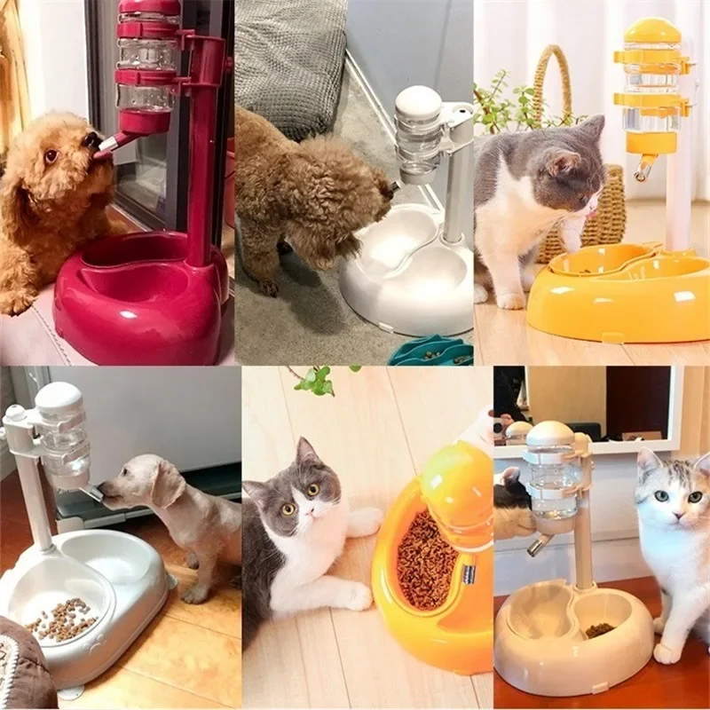 Dog Can Lift Water Cup Hanging Type Non-wet Mouth Automatic Drinking Fountain Pet Vertical Feeder Bowl