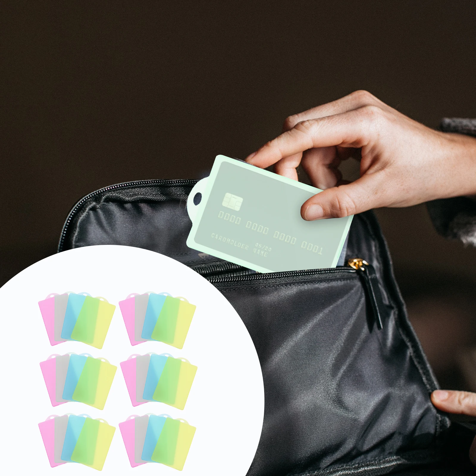 

40pcs Id Holder Lightweight Plastic Portable Multipurpose Cards Cover Cards Protective Sleeves For Business Work Student Badges