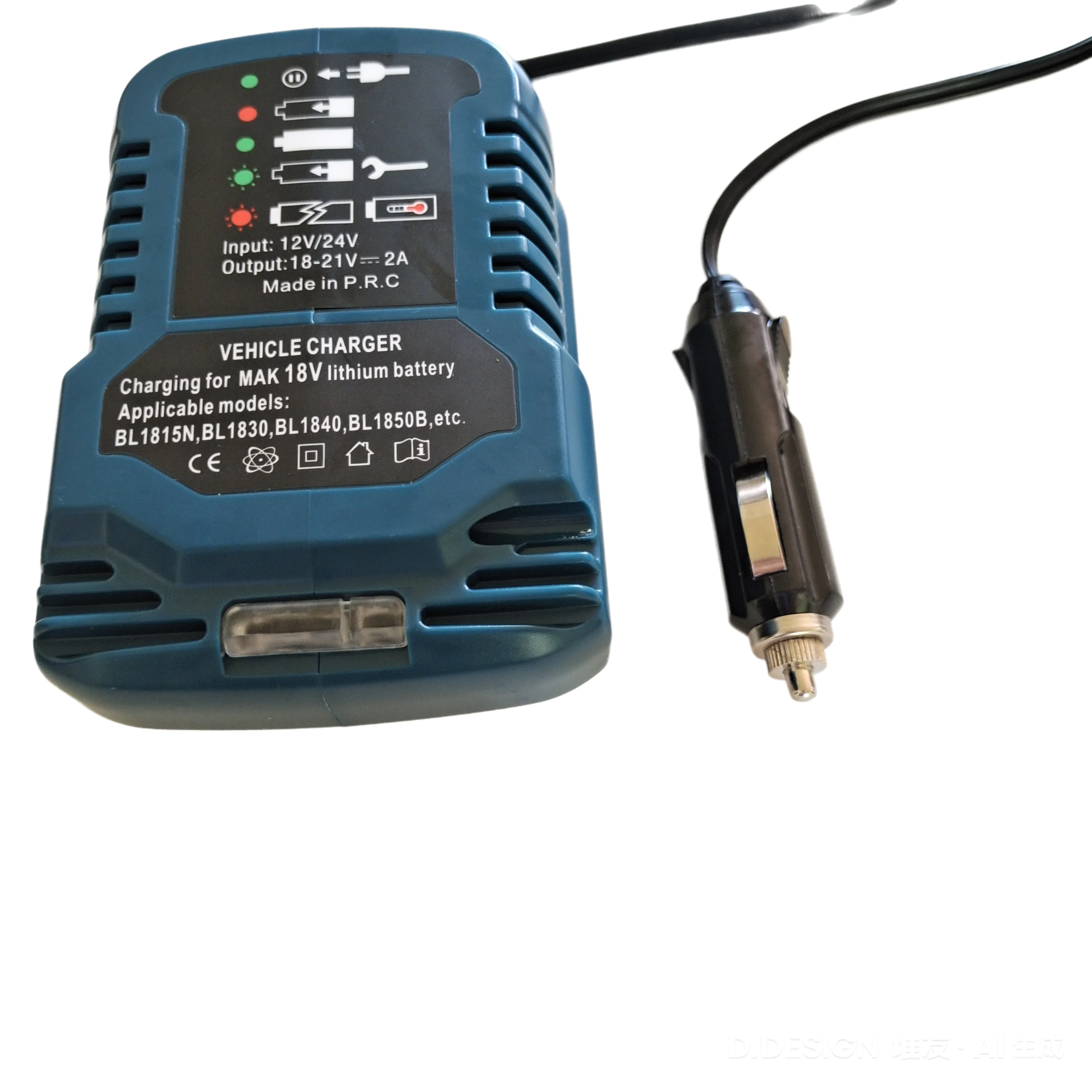 Li-ion Battery Mini Compact Car Charger for Makita 18V Li-ion Battery BL1860 BL1850 BL1845 BL1840 BL1830 BL1815 Input 12V/24V
